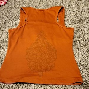 Prana Burnt Orange Tank w/bra, size Small